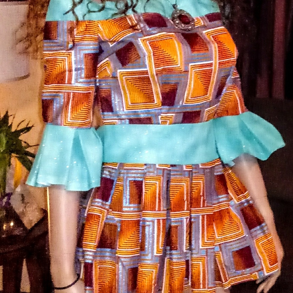 Hand sewn African print shirt